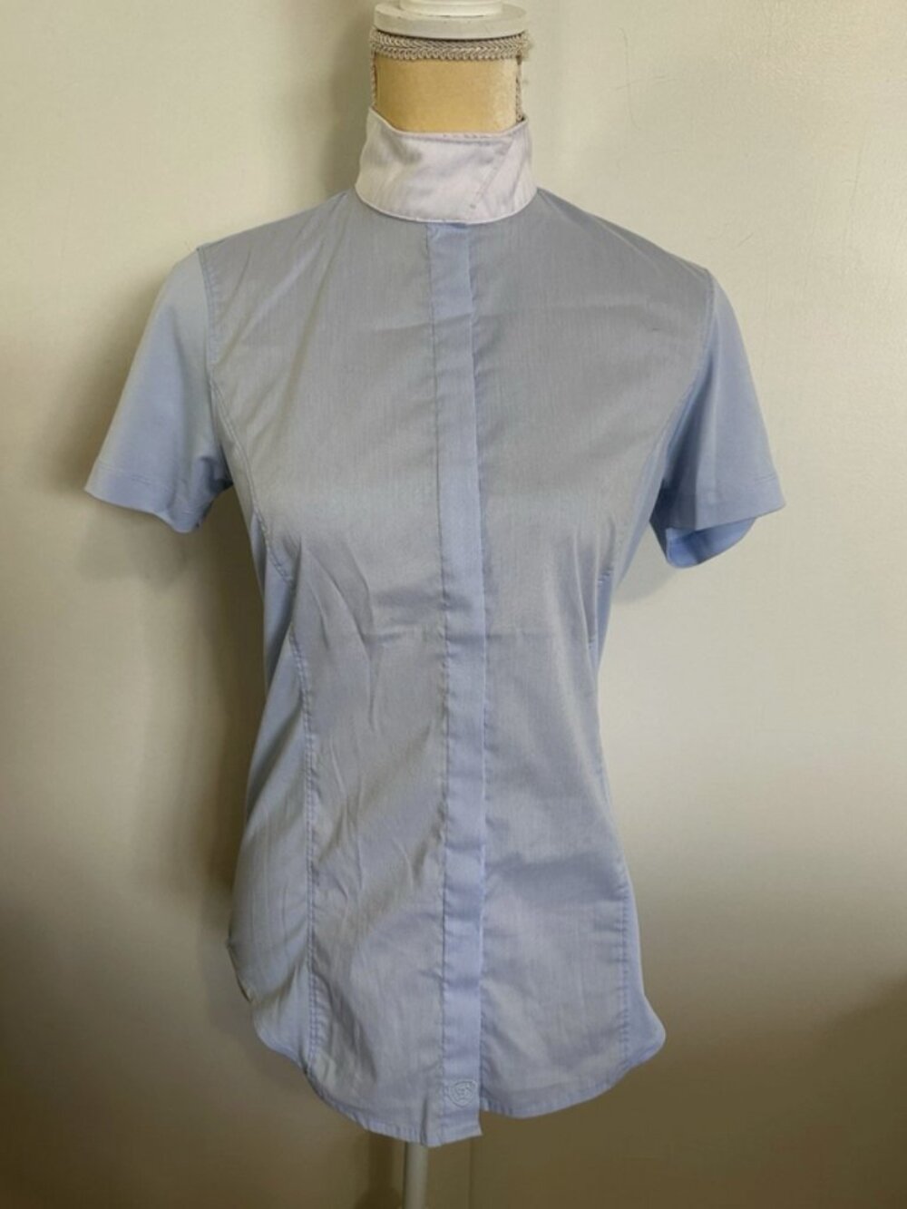 ARIAT Blue Panel Show Shirt S/M Short Sleeve Top